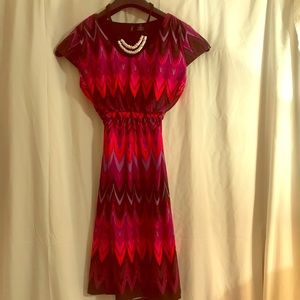 Shades of maroon dolman sleeve dress